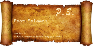 Paor Salamon névjegykártya